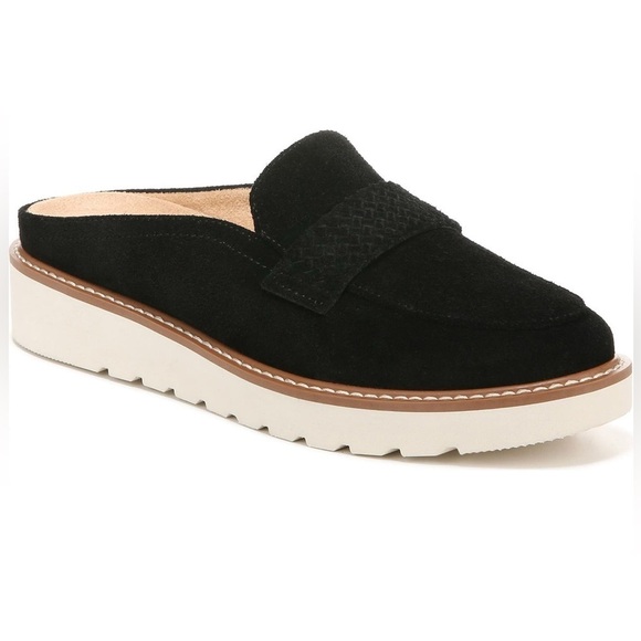 Naturalizer Shoes - Naturalizer Adiline Mule Black Suede Slip On Loafer Mule Size 6 Wide
